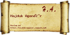Hajduk Agenór névjegykártya
